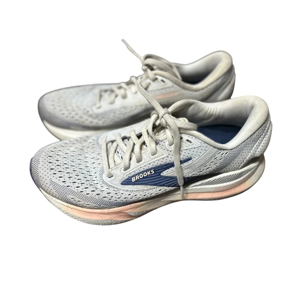 Brooks Ghost 13 Running Shoes Women's‎ Size 8 Wide Light Gray Blue